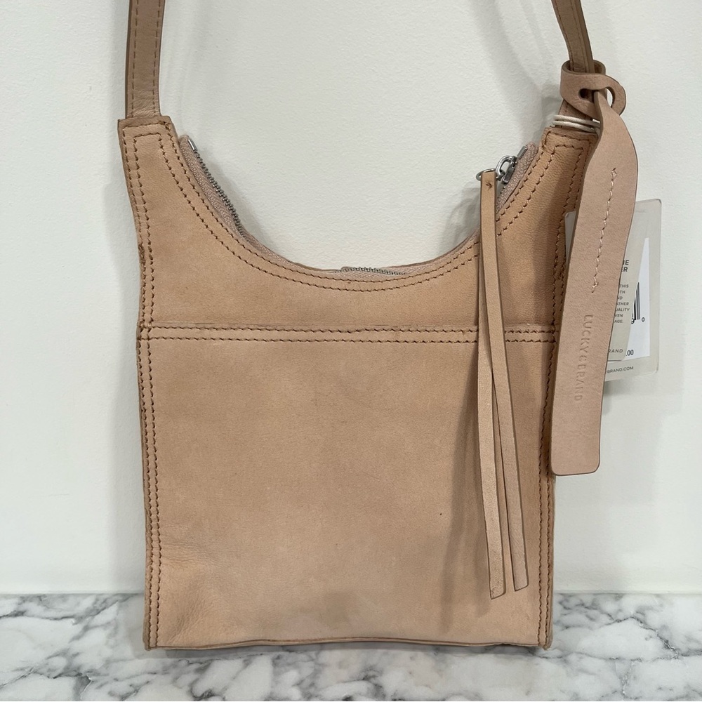 Lucky Brand Tan Suede Crossbody with Tassel